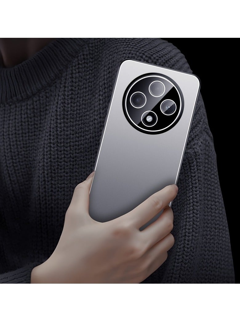 EVEREEN Suitable for OPPO A3 Phone Case, New Micro Matte Anti-slip Anti-fingerprint Phone Case, with Lens Protection Film, Full Package Protection and Anti-Drop, Stylish, Simple (Grey) - Image 4