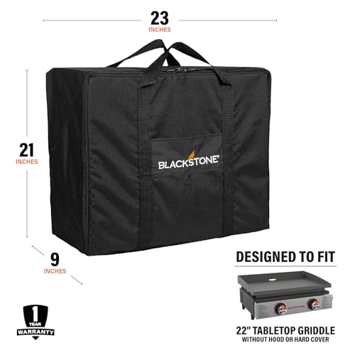 Blackstone 1723 22” Tabletop Griddle Carry Bag, Heavy Duty, Weather Resistant, Griddle Cover, Black. Fits Griddles WITHOUT Hoods or Hard Covers. - Image 3