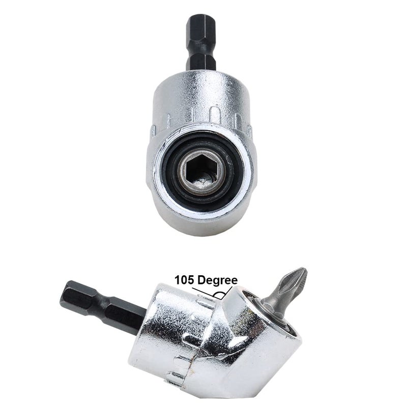 AUTOTOOLHOME Right Angle Drill Driver 105 Degree Right Angle Drill Attachment Power Screwdriver Drill Adapter for Tight Spaces Quick Change Impact Drive and Magnetic Bit Socket - Image 5