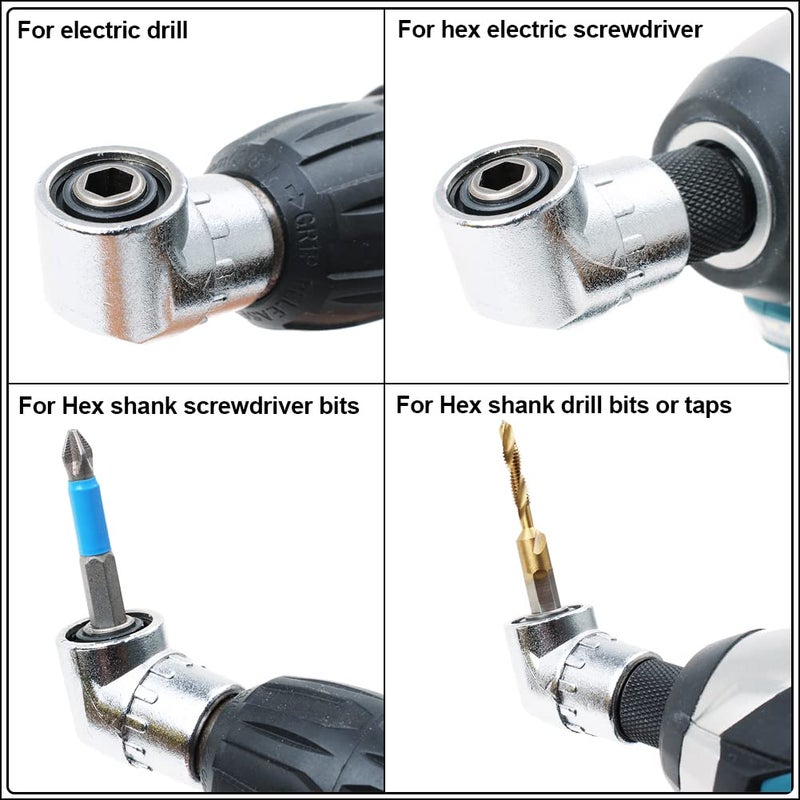 AUTOTOOLHOME Right Angle Drill Driver 105 Degree Right Angle Drill Attachment Power Screwdriver Drill Adapter for Tight Spaces Quick Change Impact Drive and Magnetic Bit Socket - Image 2