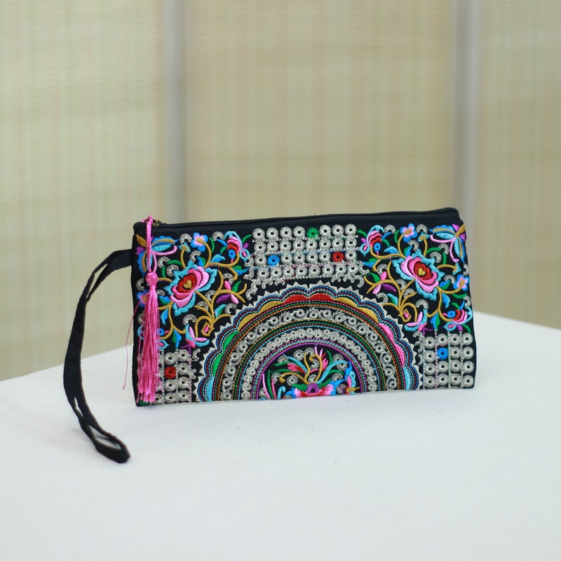 Ethnic Style Embroidery Ladies Clutch Fashion Elegant Handbags The Language of Flowers (New) 