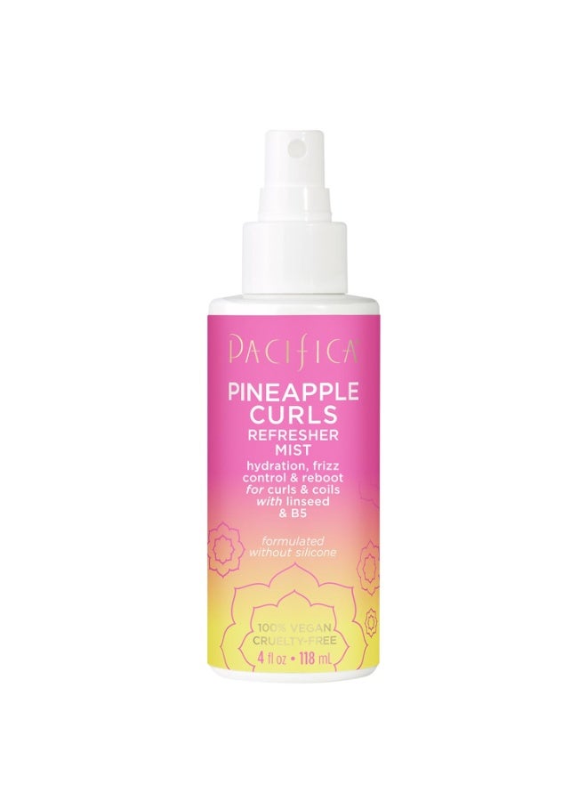 Pacifica Pineapple Curls Refresher Mist - Curl Refresher Spray, with Hyaluronic Acid, Vitamin B5 and Plant Oils, Vegan and Dermatologist Tested Curly Hair Products and Wavy Hair Products - 4 Fl Oz - Image 1