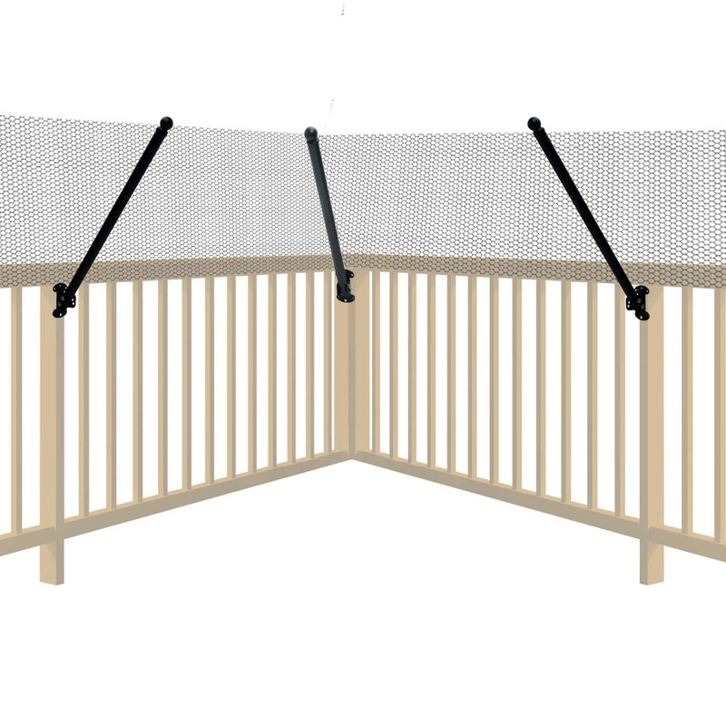 TPSHKE Cat Fence Conversion Systemâ€”Adjustable 30" Fence Extension for Existing Outdoor Fences, Includes Galvanized Steel Extenders and Poly Mesh for Wood, Chain Link, Metal, Brick, & Vinyl Fencesï¼ˆ50ft kitï¼‰ - Image 1