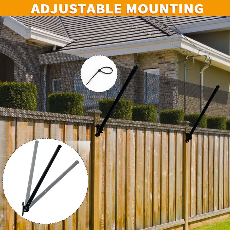 TPSHKE Cat Fence Conversion Systemâ€”Adjustable 30" Fence Extension for Existing Outdoor Fences, Includes Galvanized Steel Extenders and Poly Mesh for Wood, Chain Link, Metal, Brick, & Vinyl Fencesï¼ˆ50ft kitï¼‰ - Image 3