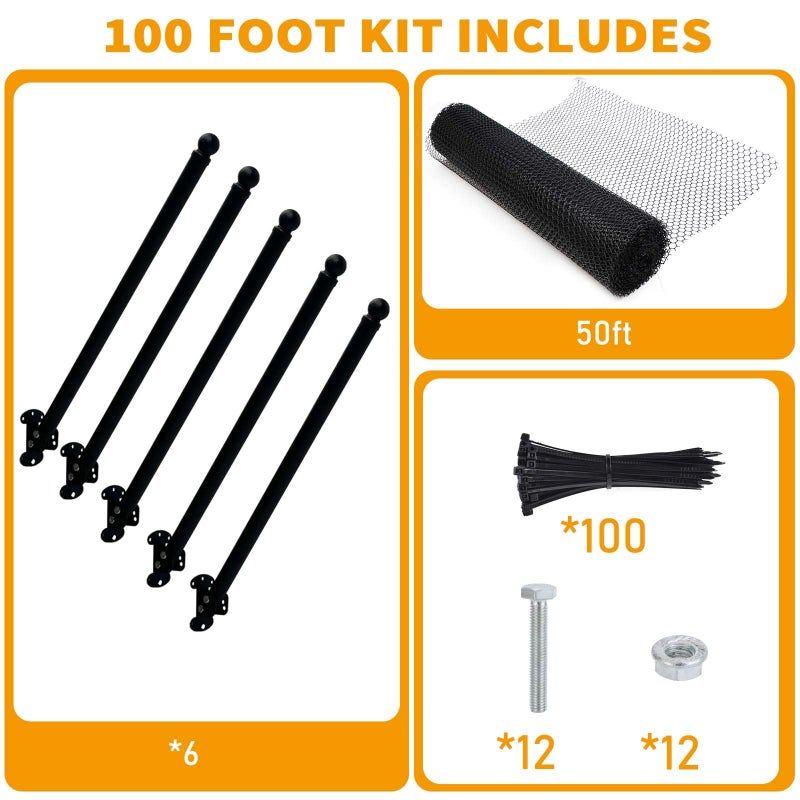 TPSHKE Cat Fence Conversion Systemâ€”Adjustable 30" Fence Extension for Existing Outdoor Fences, Includes Galvanized Steel Extenders and Poly Mesh for Wood, Chain Link, Metal, Brick, & Vinyl Fencesï¼ˆ50ft kitï¼‰ - Image 5