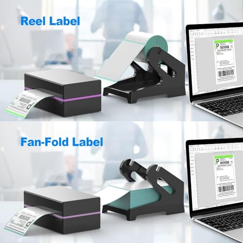 BRONTIX Thermal Label Roll Holder for Desktop Barcode & Shipping Label Printers | Supports Roll & Fan-Fold Stickers | Adjustable Multi-Size Label Stand - Image 2