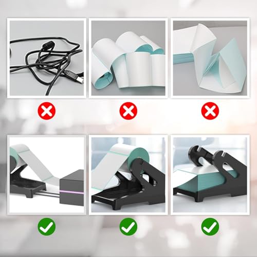 BRONTIX Thermal Label Roll Holder for Desktop Barcode & Shipping Label Printers | Supports Roll & Fan-Fold Stickers | Adjustable Multi-Size Label Stand - Image 5