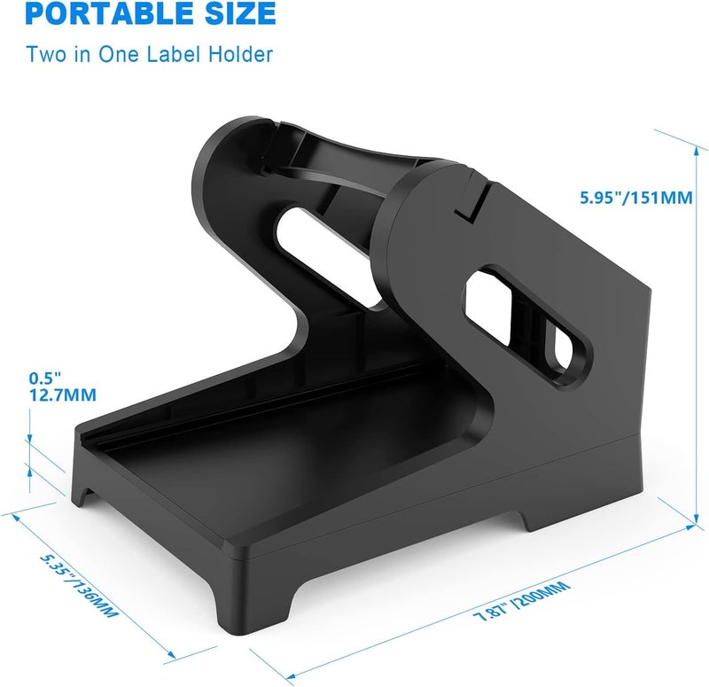 BRONTIX Thermal Label Roll Holder for Desktop Barcode & Shipping Label Printers | Supports Roll & Fan-Fold Stickers | Adjustable Multi-Size Label Stand - Image 3