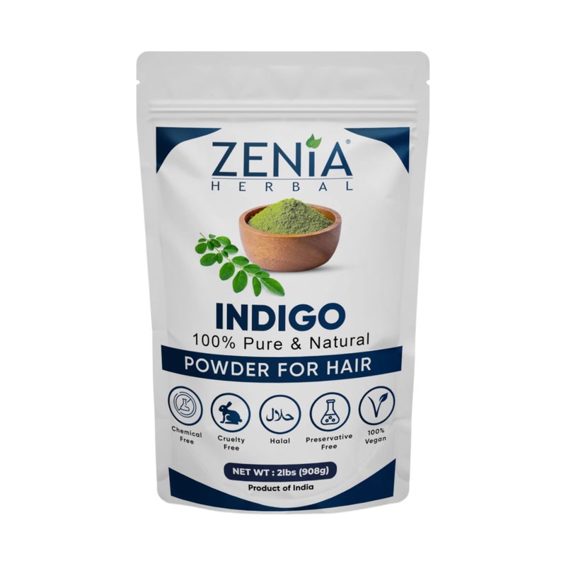 Zenia Indigo Powder 1kg 100 Natural Hair Dye Permanent Color to Black 100 Pure No Preservatives for Hair Beard Use with Henna Value Pack