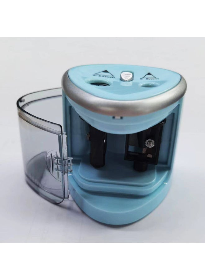 tenwin Double Hole Electric Pencil Sharpener For Primary School Students Semi-automatic Thickness Two Hole Pencil Sharpener Machine Battery 8004 - Image 3