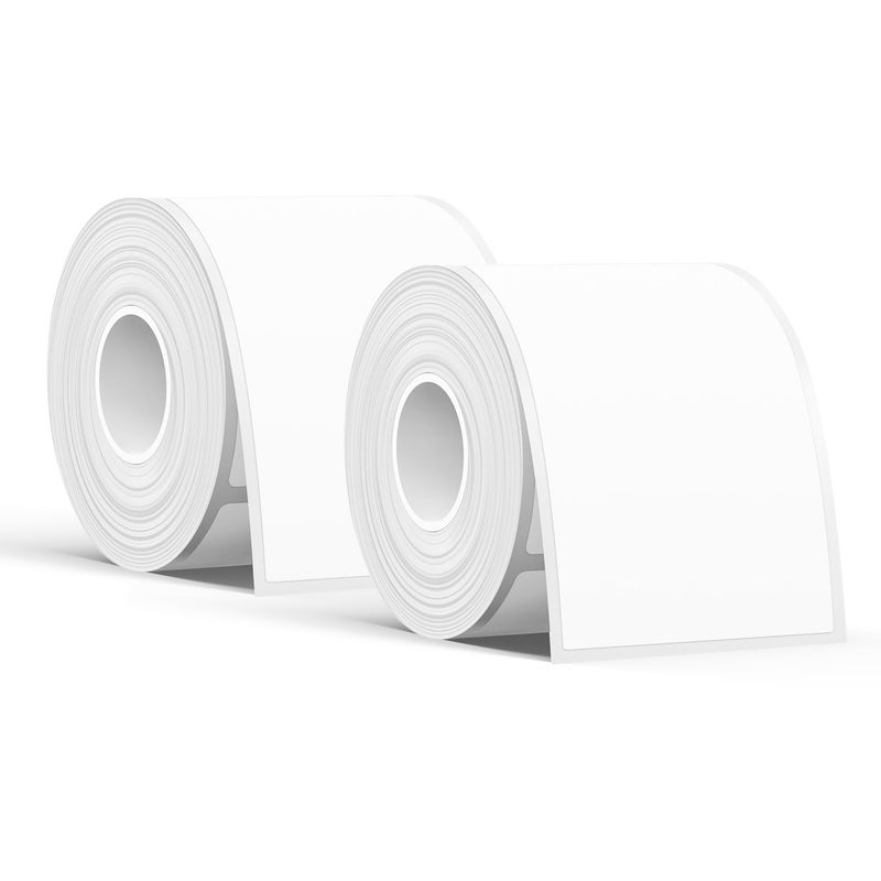 SUPVAN T50M Series Label Maker Tape, 2 Rolls 1.96'' Ã— 3.14'' (50mm Ã— 80mm) 100 Labels/Roll Genuine Laminated Thermal Label Tape, Waterproof Oilproof Highly Adhesive Auto Detect Labels, Black on White - Image 1