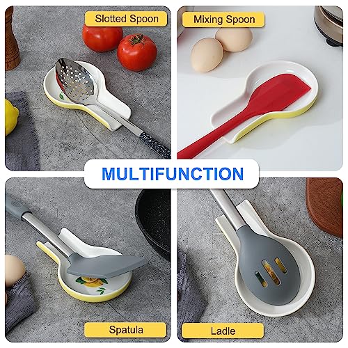 HAPPY KIT Spoon Rest - Lemon Spoon Rest for Stove Top for Cooking Spoons Spatula Lemon Kitchen Decor Ceramic Spoon Holder for Kitchen Counter with Gift Box Ready - Image 4