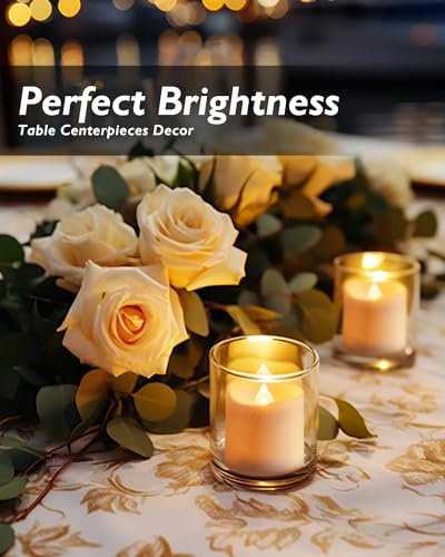 Homemory 12Pack Timer Flameless LED Votive Candles, Long Lasting Battery Operated Tea Light with Timers, 6 Hours On and 18 Hours Off Cycle Automatically for Wedding, Table Decorations (Warm White) - Image 5