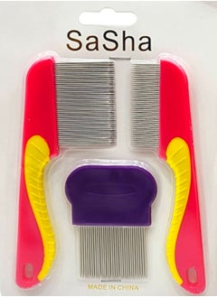 Sasha Lice Comb  Multicolor 3 Piece 