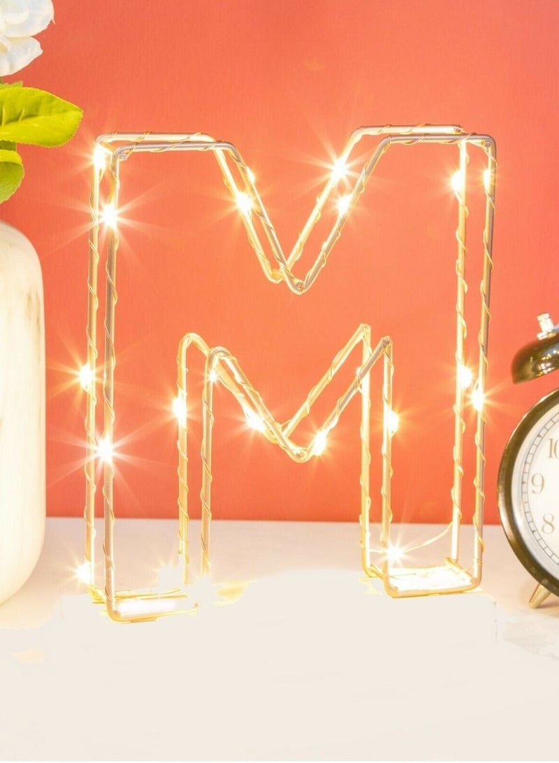 Salla Golden Letter M Glowing with LED Lights 25cm - Image 2