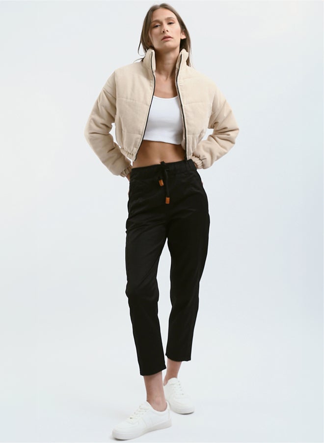 RAVIN Beige Short Corduroy Jacket with Side Pockets - Image 5