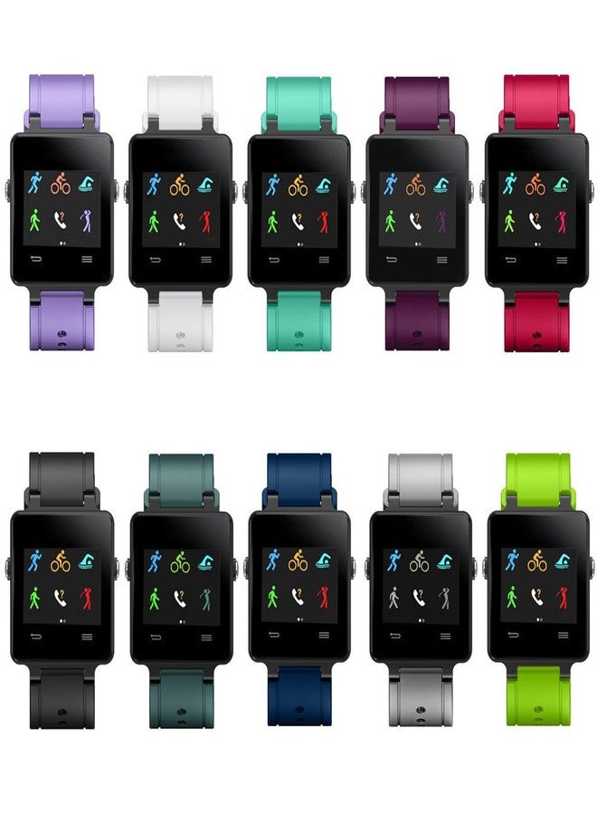 QGHXO سوار QGHXO لساعة Garmin Vivoactive، سوار بديل من السيليكون الناعم لساعة Garmin Vivoactive/Vivoactive Acetate (بدون جهاز تتبع، أساور بديلة فقط) (10 أساور) - Image 2