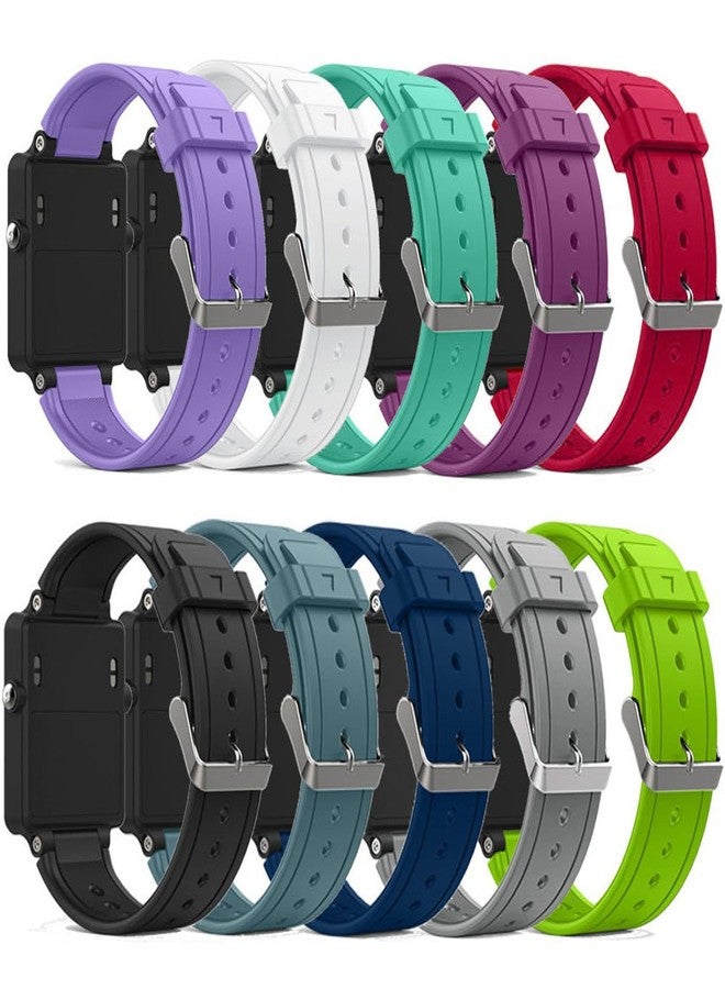 QGHXO سوار QGHXO لساعة Garmin Vivoactive، سوار بديل من السيليكون الناعم لساعة Garmin Vivoactive/Vivoactive Acetate (بدون جهاز تتبع، أساور بديلة فقط) (10 أساور) - Image 1