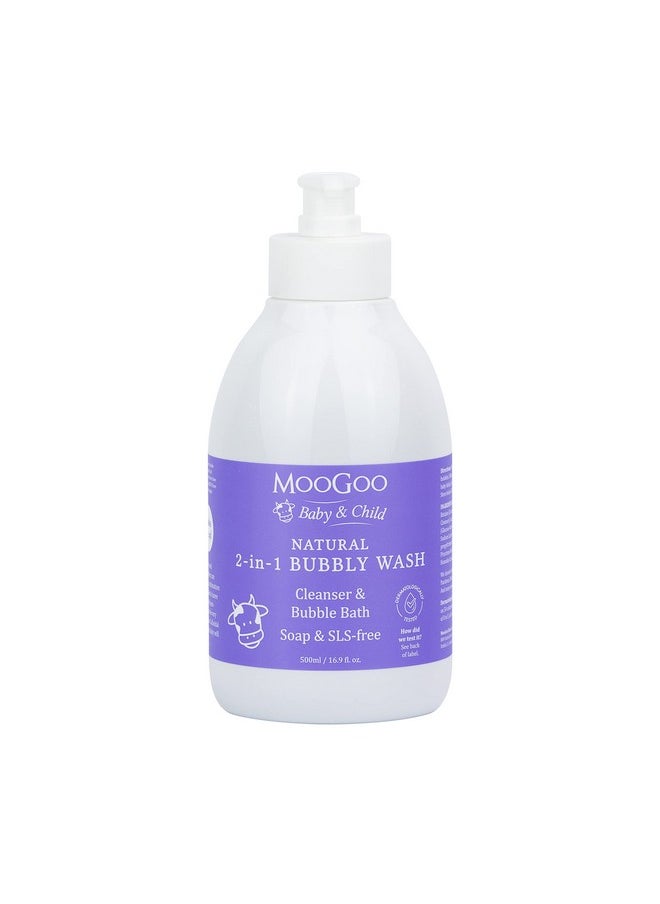 MOOGOO - 2In1 Bubbly Wash A Gentle Cleansing Baby Bubble Bath Body Wash And Baby Shampoo Great For Sensitive And Delicate Baby Skin Vegan Crueltyfree Fragrancefree And Slsfree Formula - Image 1