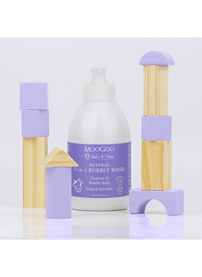 MOOGOO - 2In1 Bubbly Wash A Gentle Cleansing Baby Bubble Bath Body Wash And Baby Shampoo Great For Sensitive And Delicate Baby Skin Vegan Crueltyfree Fragrancefree And Slsfree Formula - Image 1