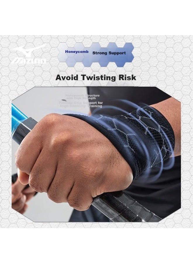 Mizuno حماية المعصم، رياضة التهاب الأوتار، مضادة للالتواء، ضغط بنش، للرجال والنساء، كرة السلة، كرة الريشة، التنس، 2507 أسود، قطعة واحدة - Image 4