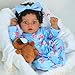 SCOM Lifelike Reborn Black Girl 20 Inch African American Newborn Baby Girl Real Life Baby Dolls with Weighted Soft Cloth Body for Kids Age 3 - Image 3