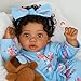 SCOM Lifelike Reborn Black Girl 20 Inch African American Newborn Baby Girl Real Life Baby Dolls with Weighted Soft Cloth Body for Kids Age 3 - Image 2