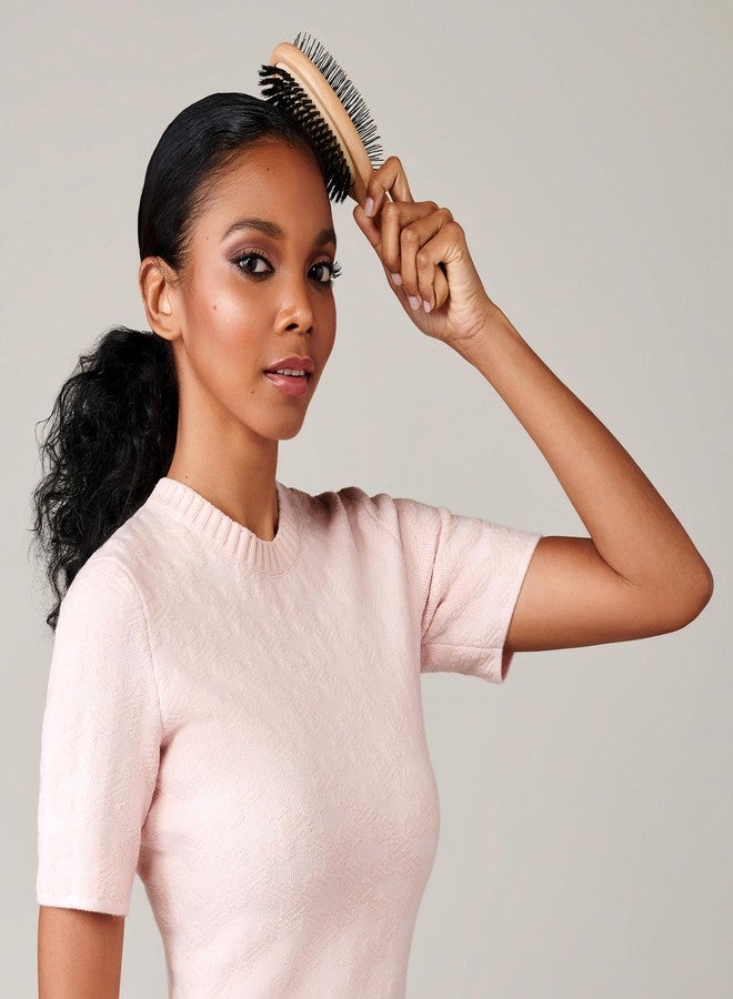 Diane فرشاة شعر ديان 2 في 1 مزدوجة الجوانب الفاخرة، فرشاة لفك تشابك الشعر وتنعيمه مع دبابيس مرنة وشعيرات خنزير مدعمة بالنايلون للشعر الرطب أو الجاف، مثالية لأنواع الشعر الناعم إلى المتوسط - Image 3