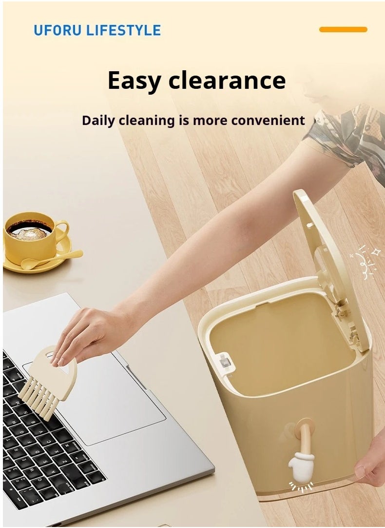 Generic Desktop trash can high-grade press spring cover wastebasket large capacity waterproof cover with cover office trash can  - Image 2