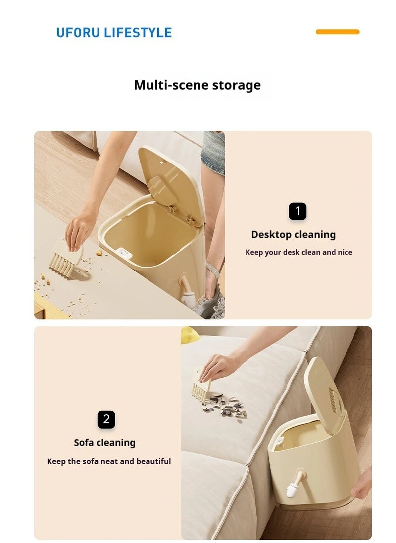 Generic Desktop trash can high-grade press spring cover wastebasket large capacity waterproof cover with cover office trash can  - Image 3