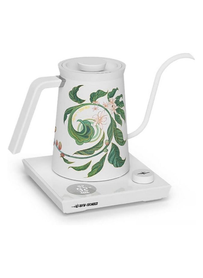 MHW-3BOMBER غلاية كهربائية ذات عنق الإوز، إصدار محدود بمناسبة الذكرى السنوية السادسة مع تحكم في درجة الحرارة، قاعدة بيضاء - Image 1