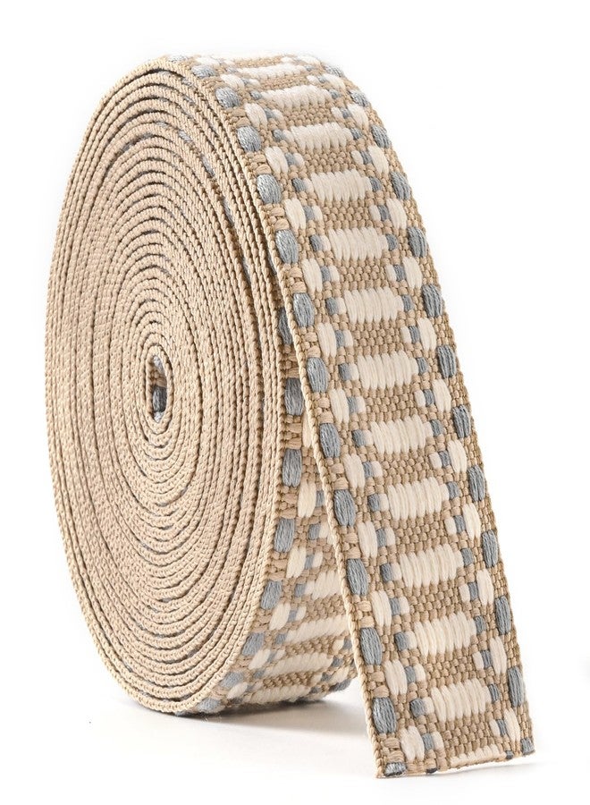 Shein Heavy Cotton Webbing 1.5 Inch 2 Inch Webbing Strap for Bag Straps, Outdoors Indoors Arts and Crafts, High Density Webbing with Jacquard Embroidery Pattern - Color 2-1.5" 5 Yards - Image 1