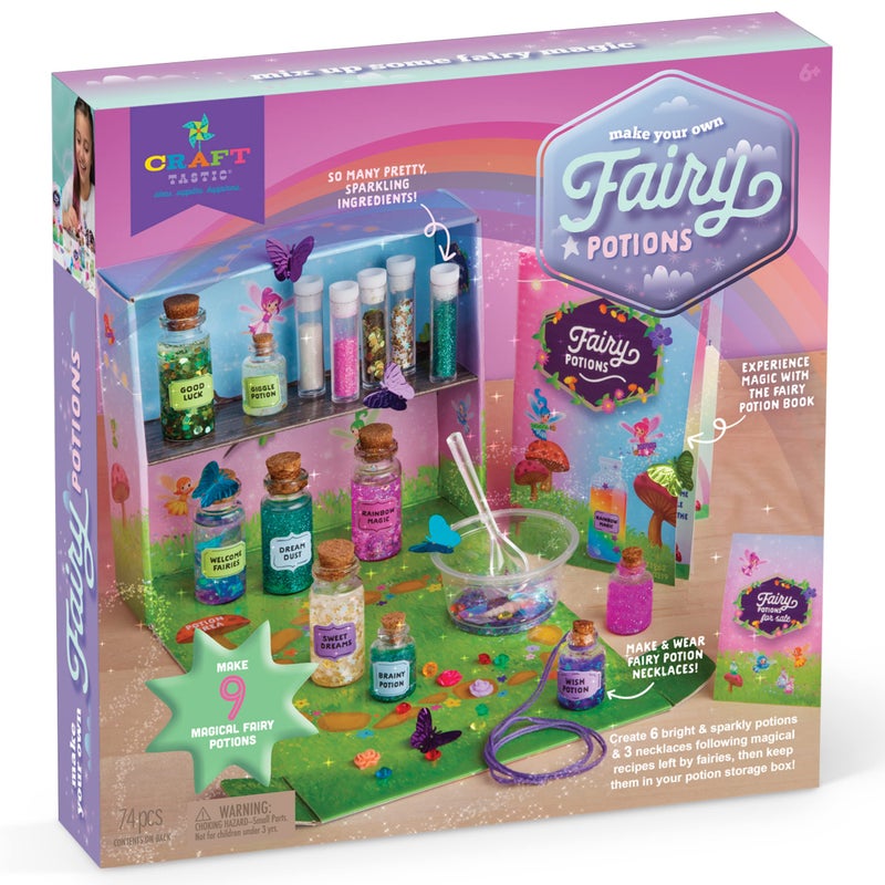Craft Tastic Craft-tastic – Fairy Potions Craft Kit – Make 9 Magical Fairy Potions - Image 1
