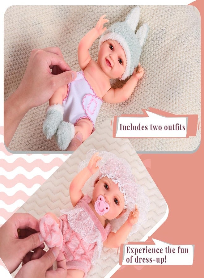 BABESIDE 9pcs Baby Doll Set - 12 Inch Cute Realistic Baby Doll with Includes Various Accessories for 3+ Year Old Girls - Perfect for Pretend Play & Gifts - Image 4