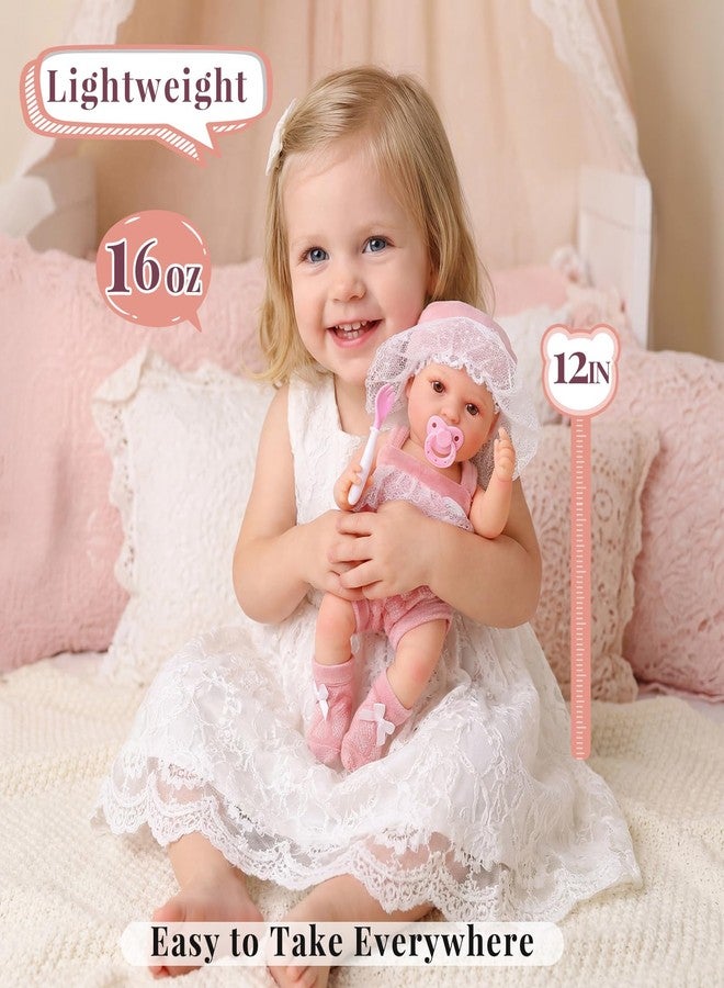 BABESIDE 9pcs Baby Doll Set - 12 Inch Cute Realistic Baby Doll with Includes Various Accessories for 3+ Year Old Girls - Perfect for Pretend Play & Gifts - Image 5