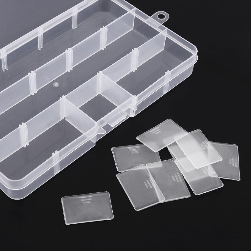 OriGlam 1pcs 17x10CM Plastic Organizer Storage Box with Adjustable Dividers, Jewelry Storage Container Box for Office Supplies Beads Crafts Fishing Tackles (Transparent) - Image 4