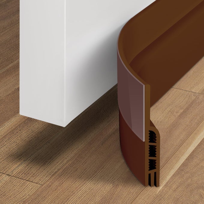 DOOR DRAFT STOPPER UNDER DOOR DRAFT BLOCKER INSULATOR DOORS SWEEP WEATHER STRIPPING NOISE STOPPER STRONG ADHESIVE BROWN