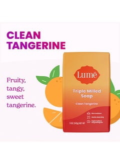 Lume Whole Body Deodorant And Soap2.6 Oz Smooth Solid Stick With 72 Hr Odor Control (2 Pack) And 5 Oz Triple Milled Soap (2 Pack)Aluminum Free Baking Soda Free And Skin Loving (Clean Tangerine)  - Image 3