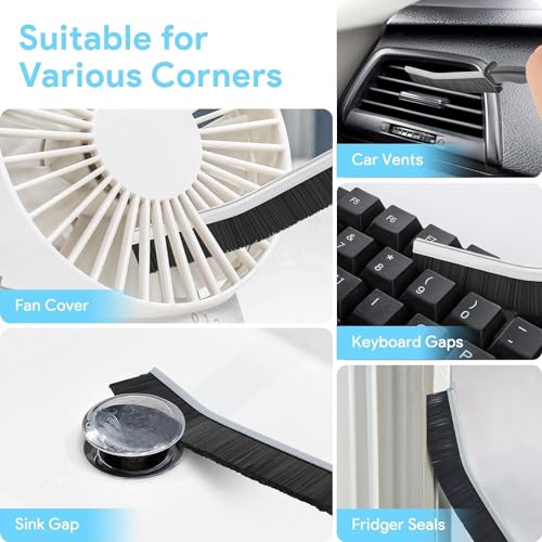 RECLUSE 6 PCS Gap Cleaning Brush Hand-held Crevice Cleaning Tool Hard-bristled Window Groove Cleaning Brush, Small Crevice Cleaning Brushes for Blind, Baseboard, Fan, Window or Sliding Door Track - Image 5
