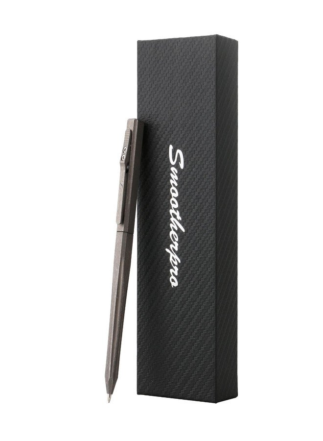 SMOOTHERPRO Titanium Click Pen, Compatible with Parker Refills Retractable Ballpoint Pen with Ergonomic Grip for Office, School, Writers, Left-Handed Friendly, Stone Wash Gray - Image 1