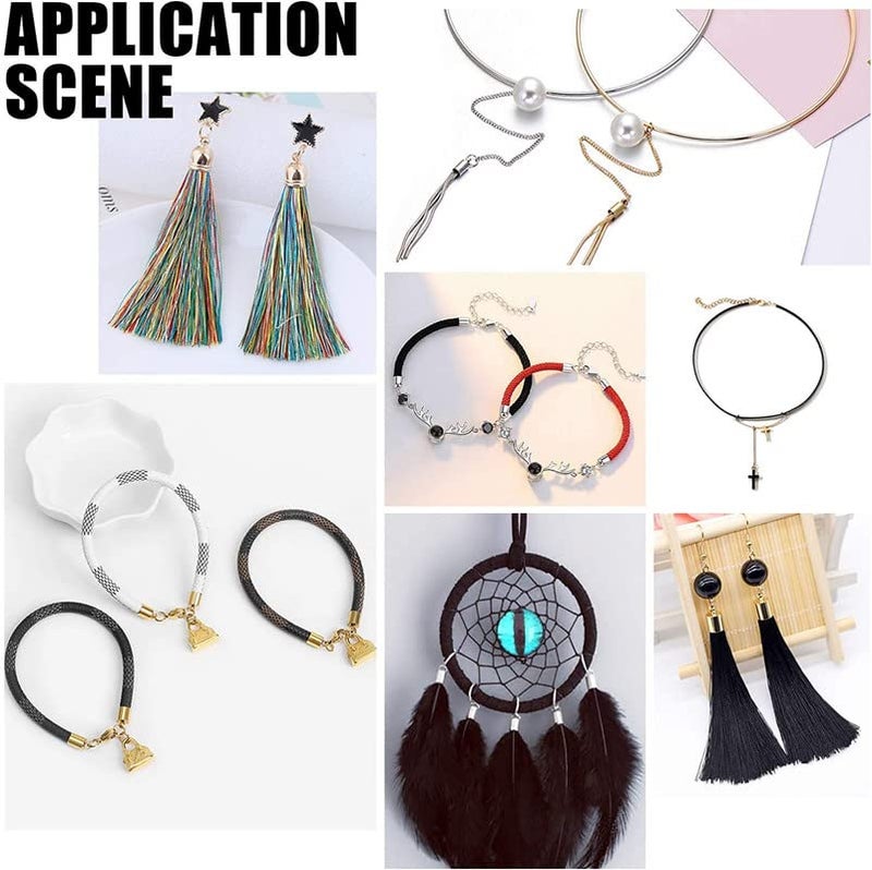 DIY Crafts 50 Pcs, Gold, Tassel Leather Cords Buckle End Tip Cap 4-12mm Suede Fiber Crimps End Beads Caps Metal Cord End Cap for Jewelry Making Supplies DIY (Multicolor, AS(50 Pcs, Gold) - Image 5