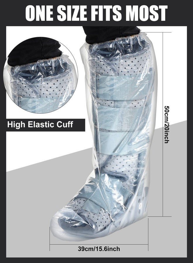 Janmercy 50 Pcs Waterproof Leg Cast Cover for Shower 19.69 Inch Watertight Cast Protector Non Slip Bath Shower Wound Covers Anti Static Half Boot Bag for Broken Foot Ankle Knee Toe Sleeve Wrap - Image 2