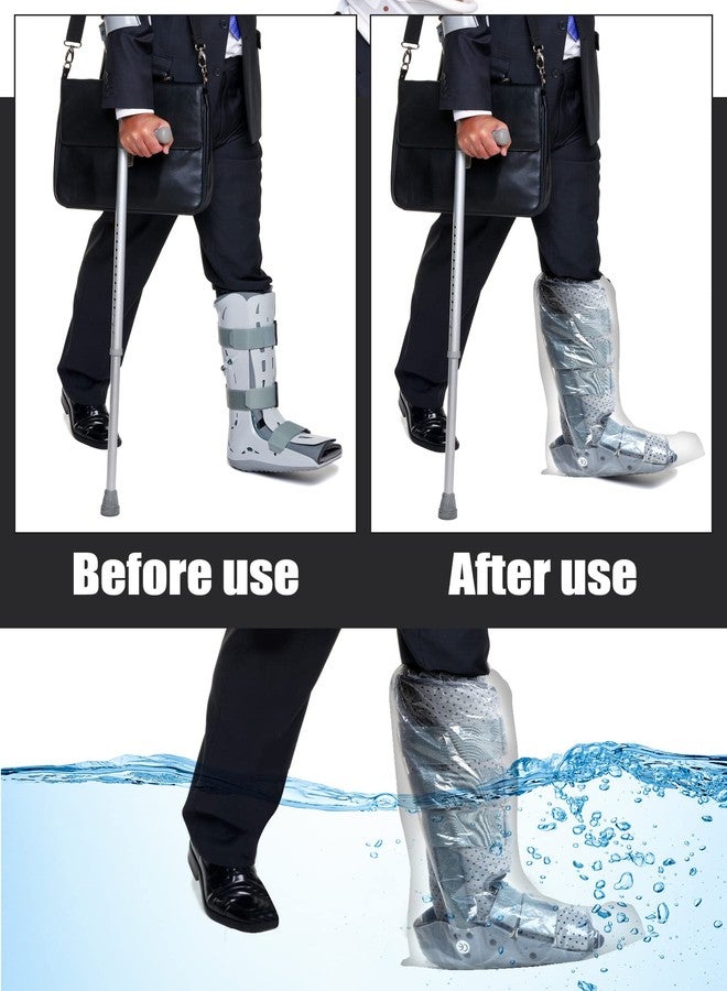 Janmercy 50 Pcs Waterproof Leg Cast Cover for Shower 19.69 Inch Watertight Cast Protector Non Slip Bath Shower Wound Covers Anti Static Half Boot Bag for Broken Foot Ankle Knee Toe Sleeve Wrap - Image 3