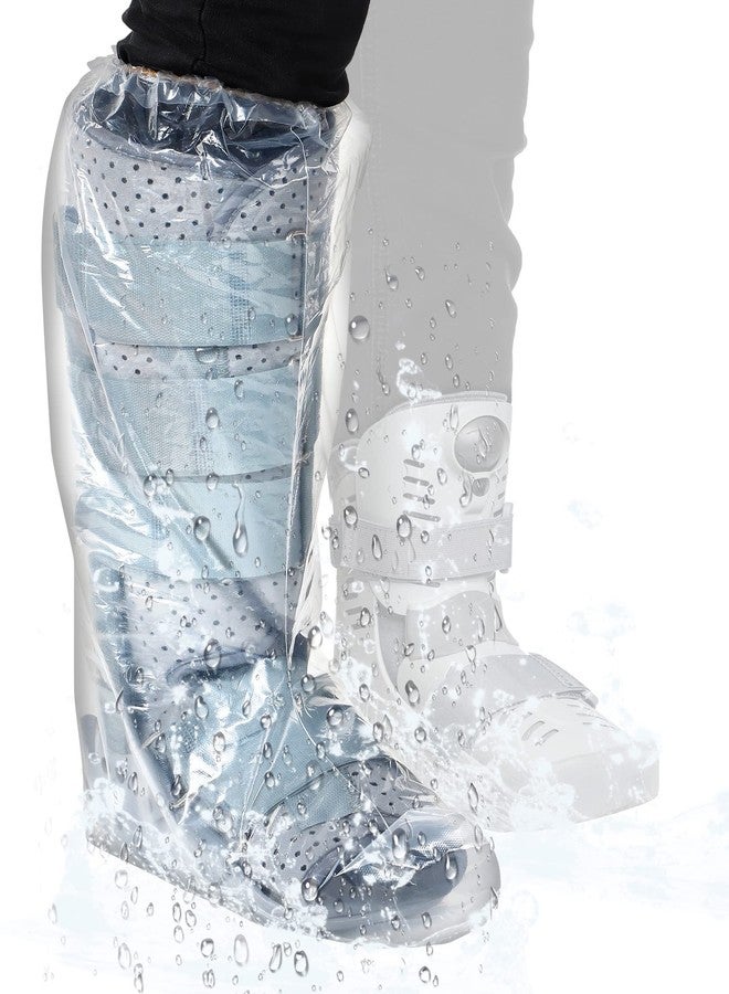 Janmercy 50 Pcs Waterproof Leg Cast Cover for Shower 19.69 Inch Watertight Cast Protector Non Slip Bath Shower Wound Covers Anti Static Half Boot Bag for Broken Foot Ankle Knee Toe Sleeve Wrap - Image 1