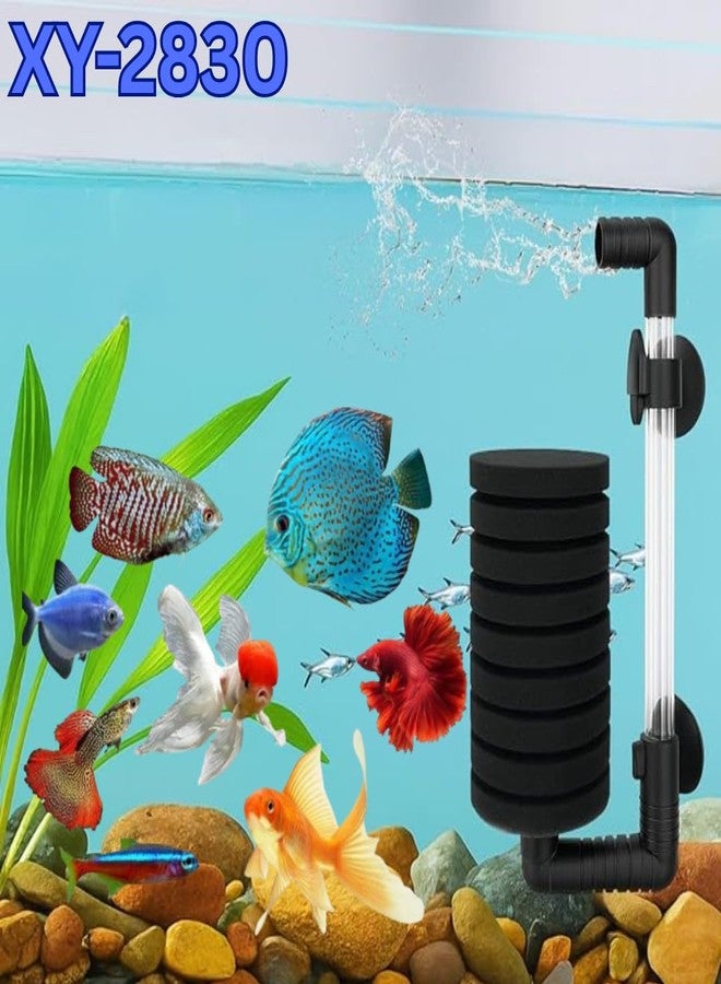 KSH STORE فلتر إسفنجي حيوي لأحواض السمك من KSH STORE® طراز XY-2830، قابل لتعديل الارتفاع من 13.5 إلى 20 سم، 7 طبقات من الإسفنج الأسود، فلتر داخلي لأحواض أسماك البيتا، وصغار الأسماك، والروبيان حتى 40 سم - Image 5