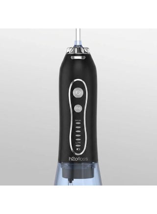 جهاز تنظيف الأسنان بالماء اللاسلكي H2ofloss HF-6، مناسب للسفر، للعناية بتقويم الأسنان والأسنان. أسود - view 2