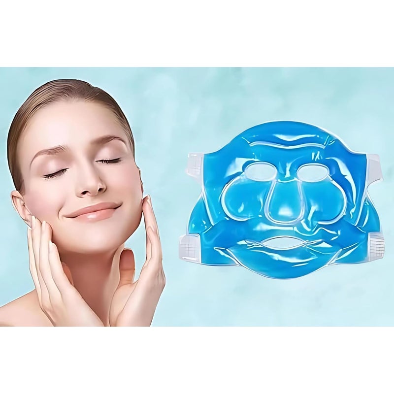 Topinon Cold Face Eye Mask Ice Pack Reduce Face Puff Dark Circles Gel Beads Hot Heat Cold Compress Pack Face SPA for Woman Sleeping Pressure Headaches Skin Care Post Laser CareBlue With storage bag - Image 3