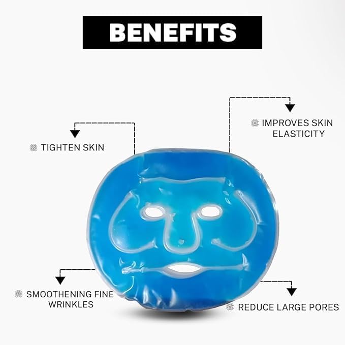 Topinon Cold Face Eye Mask Ice Pack Reduce Face Puff Dark Circles Gel Beads Hot Heat Cold Compress Pack Face SPA for Woman Sleeping Pressure Headaches Skin Care Post Laser CareBlue With storage bag - Image 5