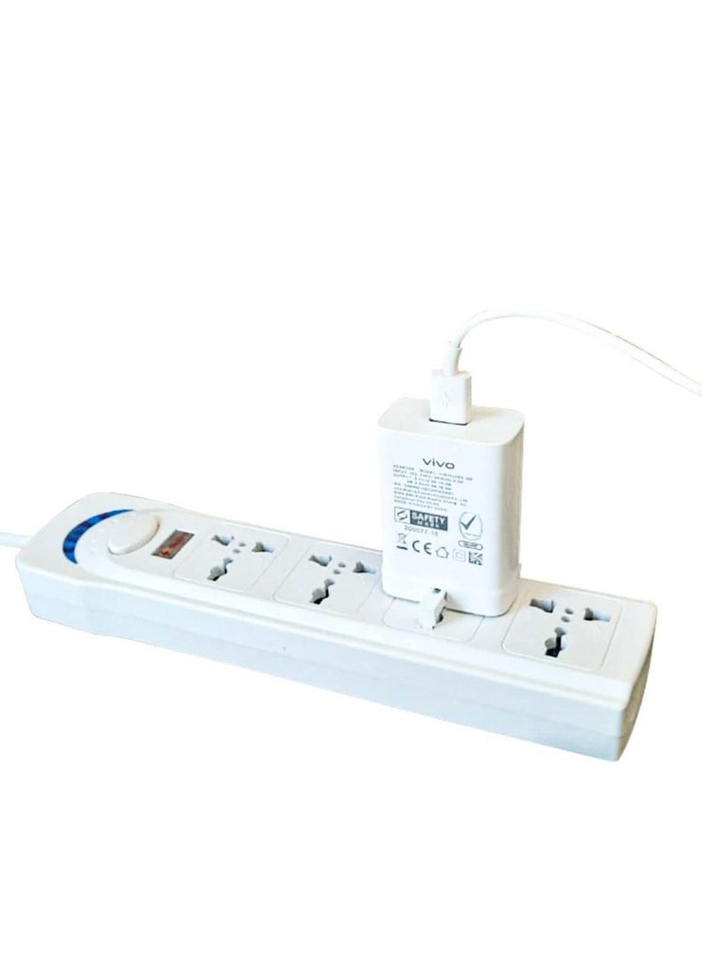 Sintro 4-way power Extension Cord 4 Universal Outlets with 3m long wire, 4 UK Plugs Electrical Power Strips, Extension Socket for Home & Offices heavy duty usage - Image 1