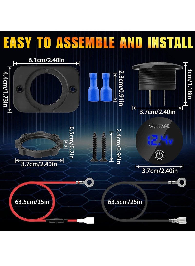 12V Voltage Gauge with Touch Switch Digital Display, Volt Gauge, 12V/24V Car Voltmeter LED Digital Display, Waterproof Voltmeter Panel for Boat,Marine,Vehicle,Motorcycle,Truck,Car(Upgraded) - Image 5